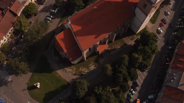 Aerial view of rooftops