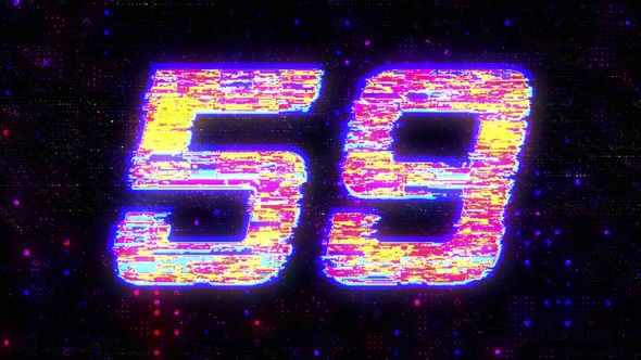 Digital Glitch 60 Seconds Countdown