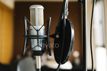 Studio microphone closeup.