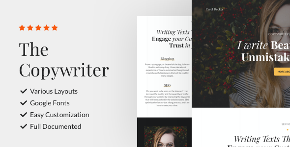 The Copywriter | Simple, Minimalistic, Clean and Professional HTML5 Theme