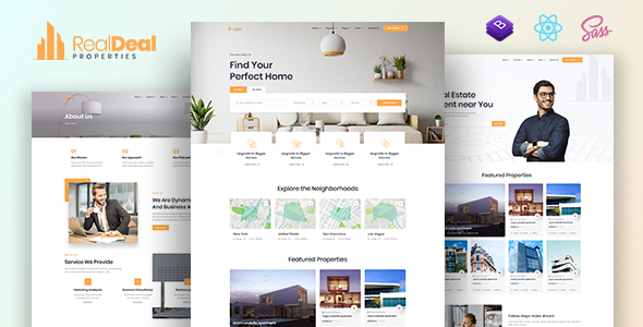 Realdeal – Modern Real Estate React JS template