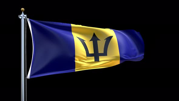 Barbados Waving Flag
