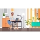 Freelancer Using Laptop Man Sitting at Workplace - GraphicRiver Item for Sale