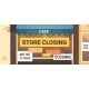 Empty Closed Cafe with Yellow Bankruptcy Closing - GraphicRiver Item for Sale