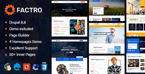 Factro - Industrial & Factory Business Drupal 8.8 Theme