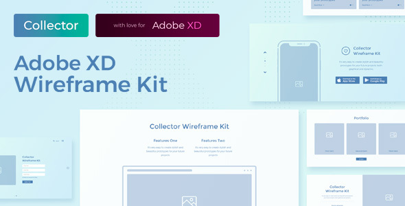 Collector – Web Wireframe UI Kit for AdobeXD