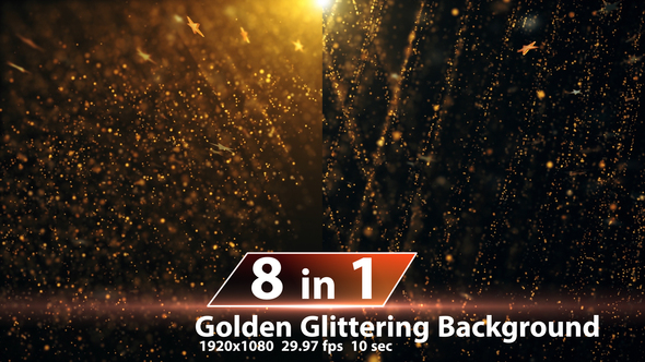 Golden Glittering Background 8 Pack