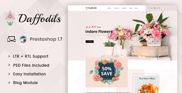 Daffodils - Flowers Store Prestashop 1.7 Responsive Theme