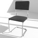 Chair Black Leather Chrome Metal Carcass - 3DOcean Item for Sale