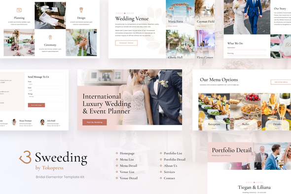 Sweeding | Wedding Event Invitation Elementor Template Kit