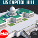 Low Poly United States Capitol Hill Landmark - 3DOcean Item for Sale