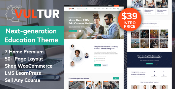 Vultur – LMS Education WordPress Preview