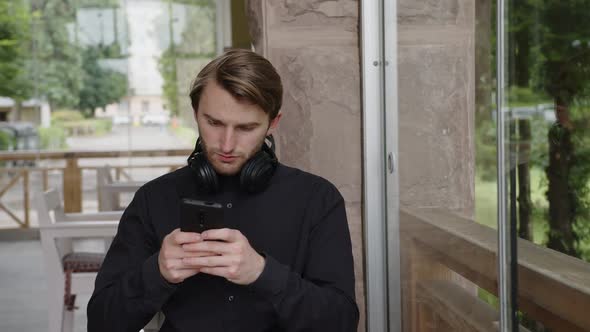 A Focused Man Solves Work Issues