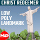 Low Poly Christ The Redeemer Statue Landmark - 3DOcean Item for Sale