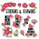 Lettering stickers and floral elements for mom. Best mom ever. Love you. Mom vibes only. - GraphicRiver Item for Sale