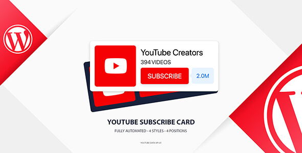 Youtube Subscribe Card For Wordpress