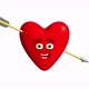 3d Valentine Heart Character Pierced With Arrow - VideoHive Item for Sale