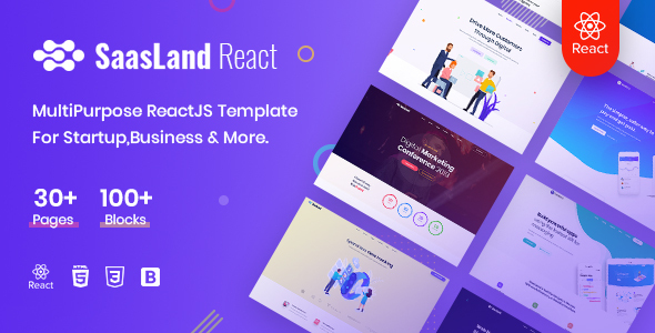 Saasland - MultiPurpose React Template For Startup Business