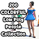200 Colorful Low Poly People Collection - 3DOcean Item for Sale