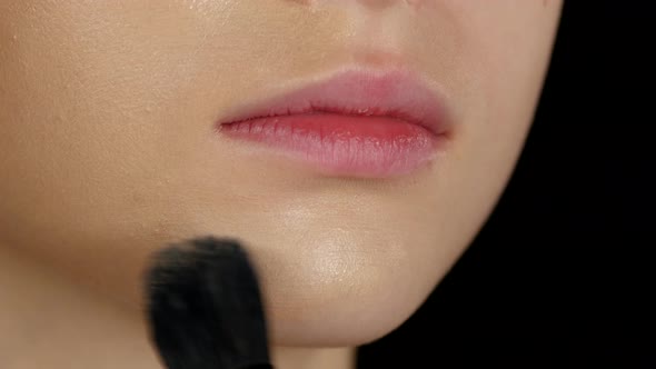 Foundation. Make Up. Black. Closeup