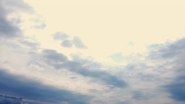 Timelapse, the Sky Before a Thunderstorm. Thunder Clouds Are Running, Gathering in the Dark Sky.