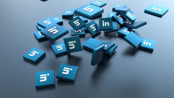 Linkedin Media Icon Falling Down