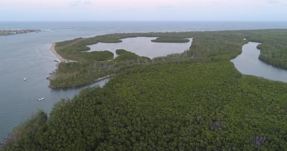 Flying Over Jupiter Island Delta in Florida