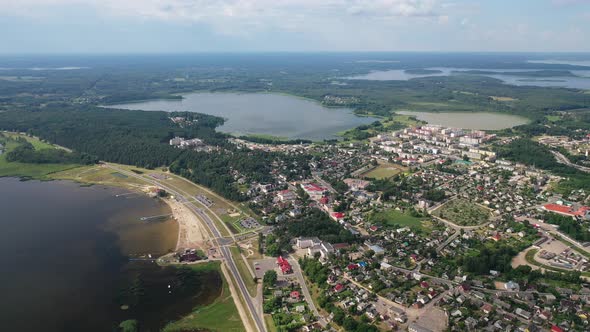 Top View of the City of Braslav in Summer Vitebsk Region Belarus