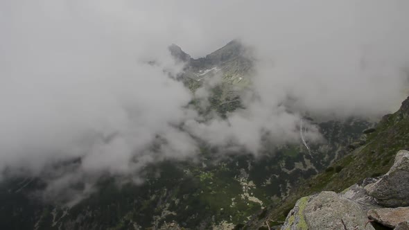 Timelapse of Moving Clouds on the Top of the Mountain