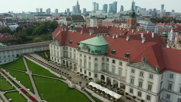 Aerial View of the Old Town in Warsaw Poland