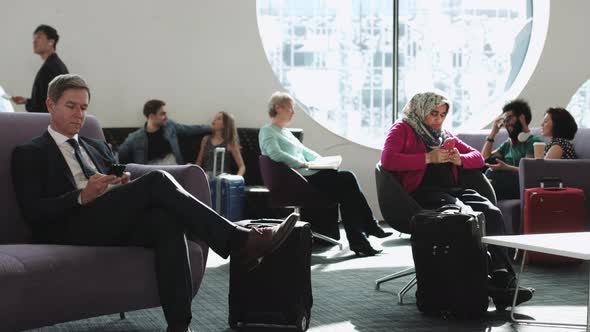 Group of people in Airport Waiting lounge