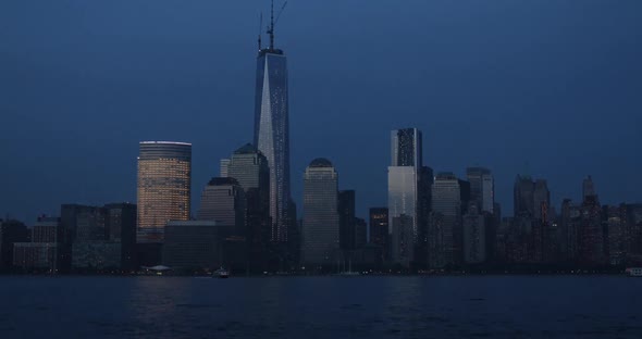 Lower Manhattan with Hudson River in foreground, New York City, New York, USA