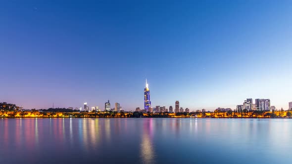 Time lapse of cityscape in nanjing city