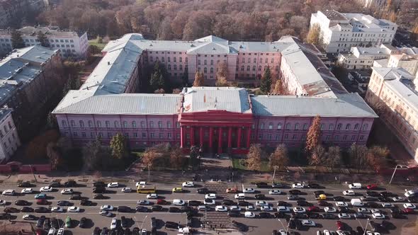 Aerial to Taras Shevchenko National University in Kyiv Ukraine