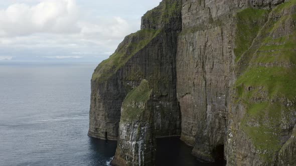 Drone Towards Asmundarstakkur Sea Stack