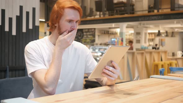 Man In Shock, Reading Email on Tablet PC