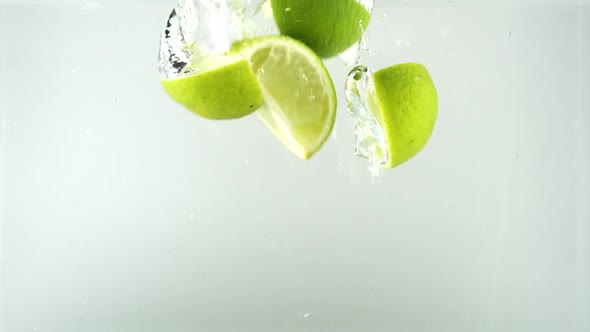 Limes Falling into Water 09