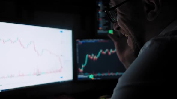 Angry Trader Shouts at Monitors
