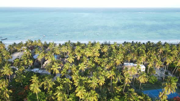 Aerial View of the Ocean Near the Coast of Zanzibar Tanzania