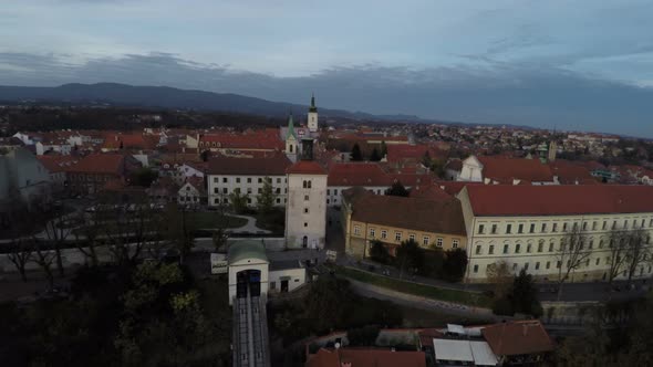 Aerial view of the Funicular in Zagreb