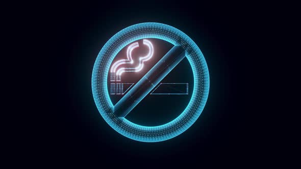 No Smoking Logo Hologram Rotating Hd