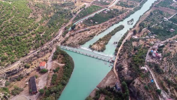 Dam at the Mountain River and Irrigation Area