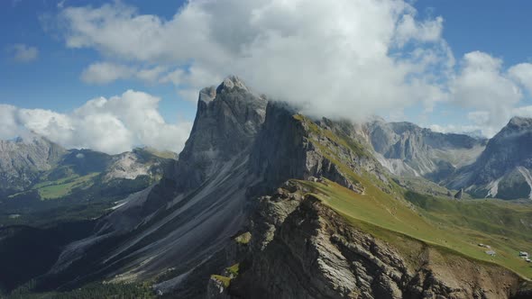 Seceda and Furchetta Summit Peaks in Trentino Alto Adige Dolomites Alps South Tyrol Italy Europe