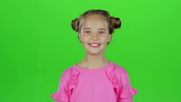 Baby Smiles She's Happy, Green Screen, Slow Motion