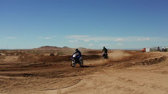 Desert Motor Cross Slow Motion in the Mojave Desert
