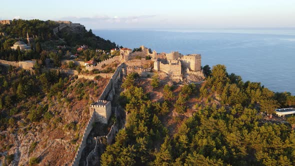 Aerial View Alanya Castle  Alanya Kalesi