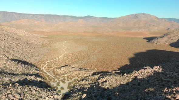 Aerial Slide of Desert Valley in Anza Borrego State Park