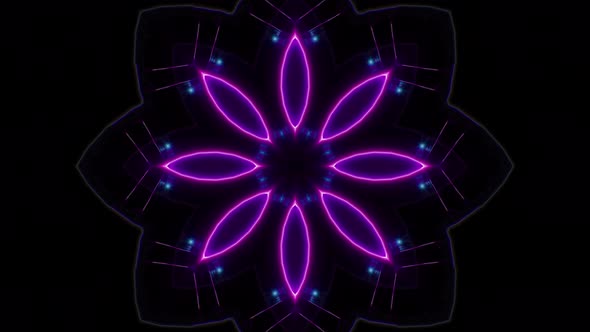 VJ Flower Neon Light Loop 4K 01