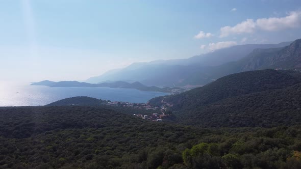 Kas City in the Bay in the Forest Aerial 4K