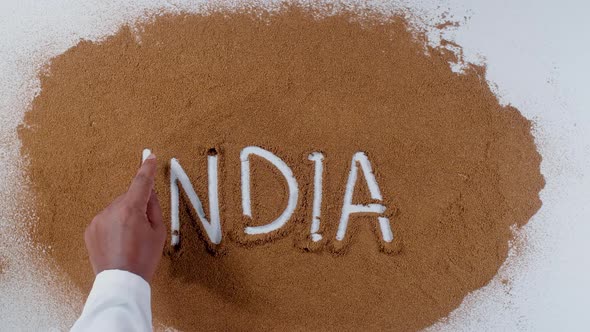 Hand Writes On Curry  India